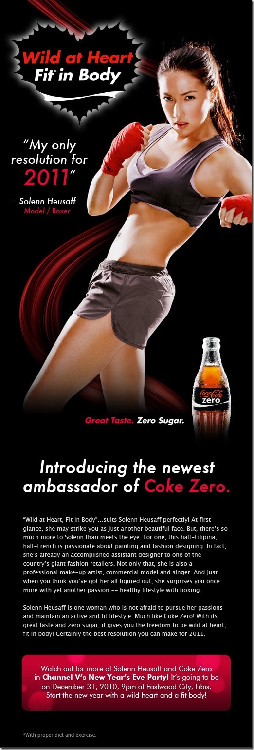 Coke Zero endorser - about Solenn Heusaff